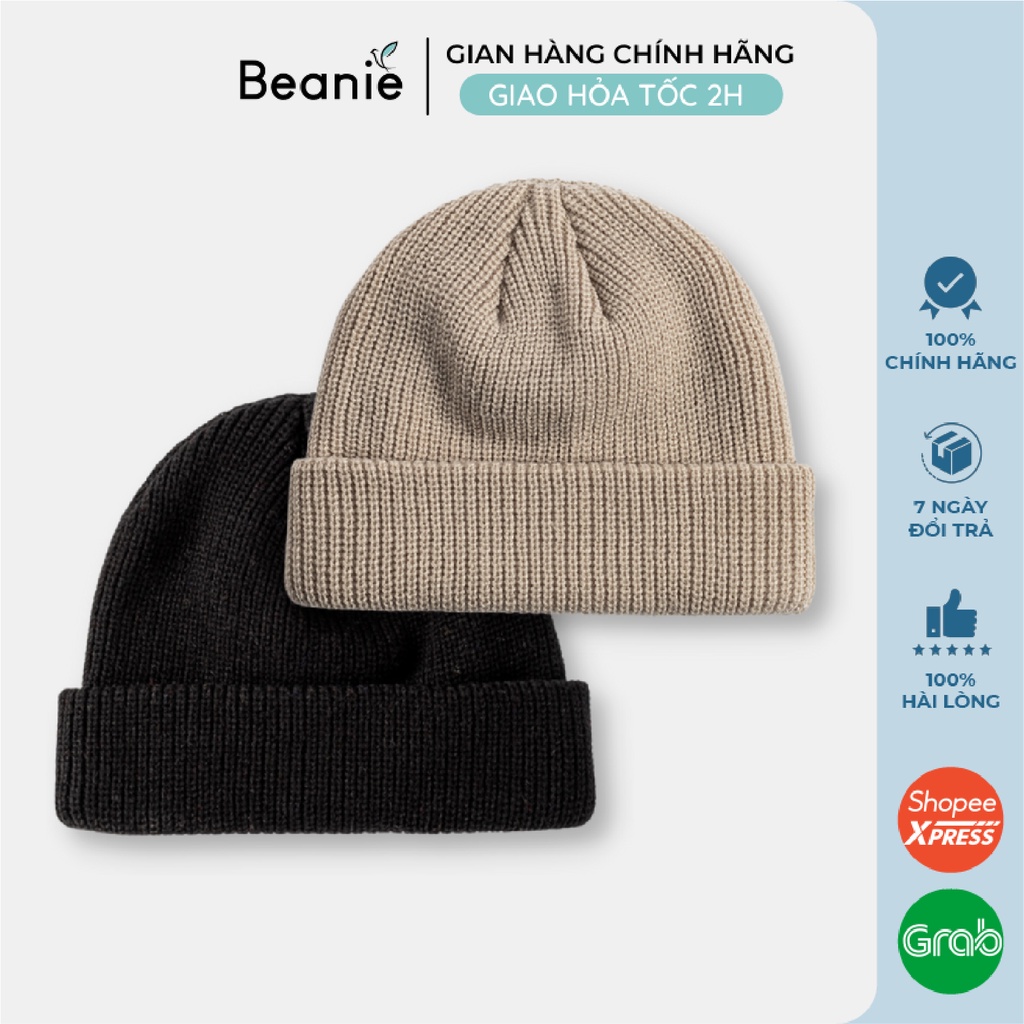 Mũ Len Ngắn Trơn Hàn Quốc Nhiều Màu BEANIE Thời Trang đẹp , Nón Len Unisex Nam Nữ Giá Rẻ Hot Trend 2021 Màu Đen, Be B002