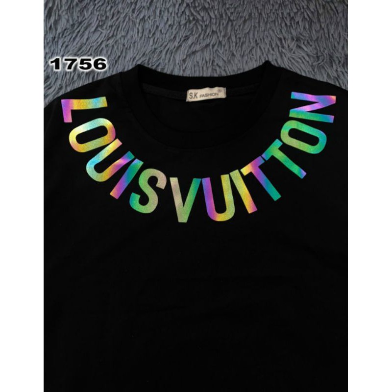 Áo thun in chữ phát sáng 7 màu vòng cổ siêu hot