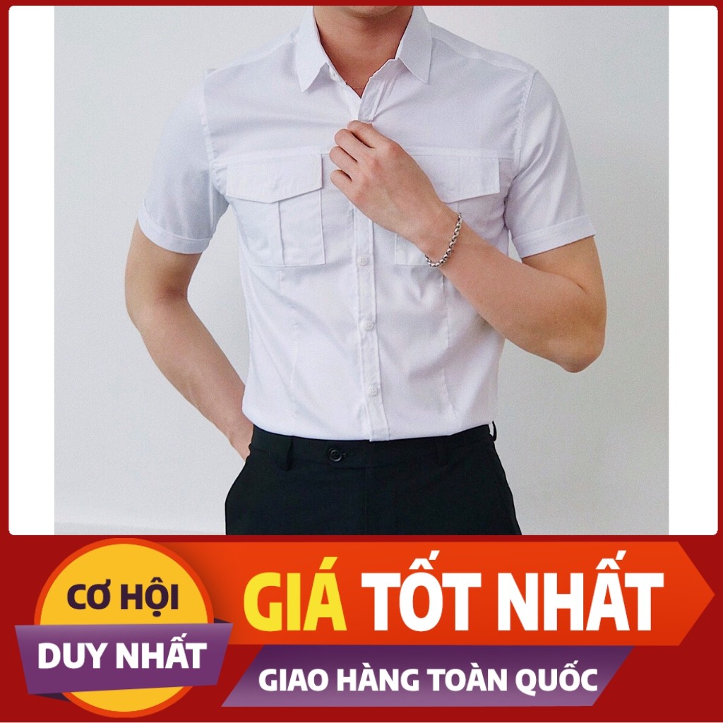 Áo Sơ Mi Nam Ngắn Tay Phối Túi Hộp Thời Trang Cao Cấp PONIVA Chất Vải Cao Cấp Mềm Mại Thấm Hút Mồ Hôi