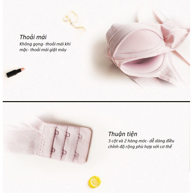 [ HÀNG CAO CẤP ] Áo lót cotton không gọng định hình , áo ngực đệm vừa 2.2cm nâng ngực muối tiêu cao cấp AC23