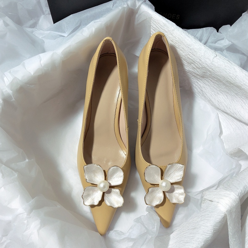 Giày Cao Gót Họa Tiết Hoa Phong Cách Retro Pháp Mới 2022 Cho Phù Dâu