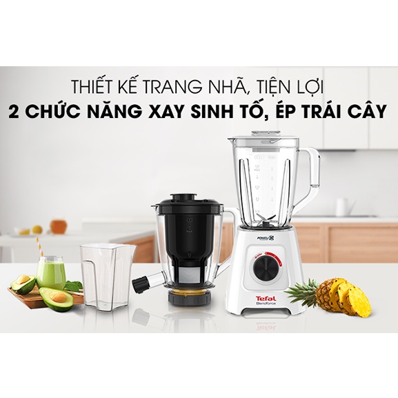 Máy xay sinh tố và ép trái cây Tefal 2 in 1 BL42Q166 Hàng chính hãng