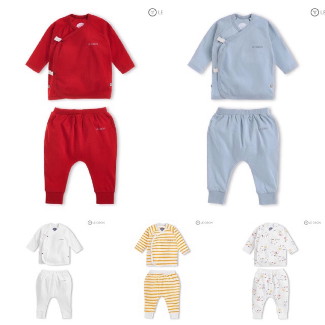 Lecoon bộ Lecoon dài tay cài chéo cotton 2020