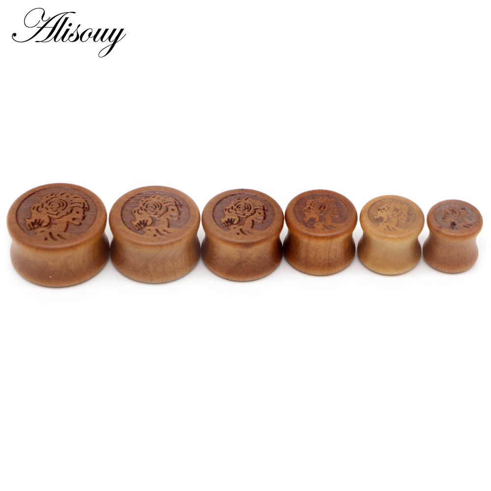 Alisouy Set 2 Nút Gỗ Hồng 6-30mm Hình Trái Tim