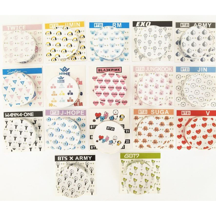 Băng keo cuộn Washi Tape BTS, BT21, BLACKPINK, TWICE, SEVENTEEN, WANNA ONE, NINE PERCENT