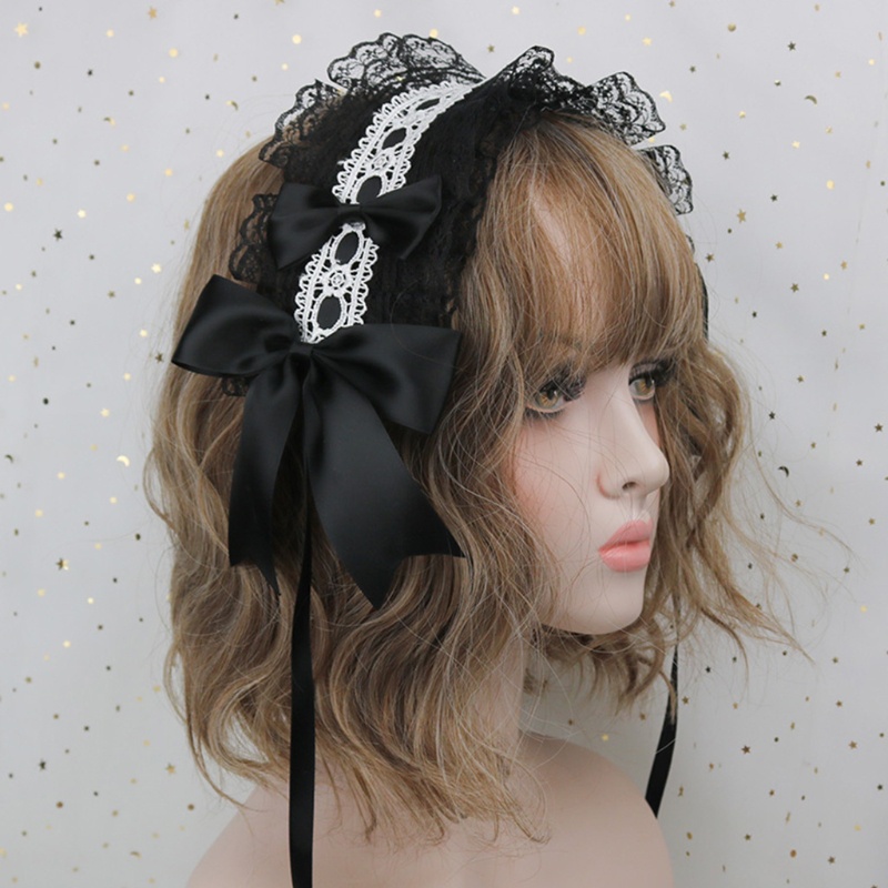 Băng Đô Ren Có Đính Nơ Ruy Băng Hóa Trang Cho Nữ