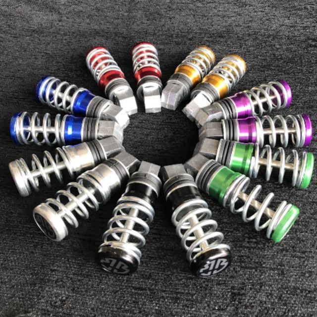 Gác chân xếp nhôm kiểu lò xo cho xe Honda và Yamaha đủ màu