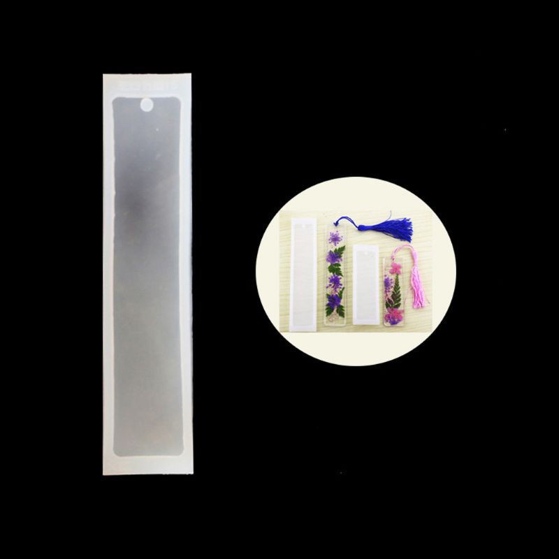 Bộ 2 Khuôn Silicon Trong Suốt Hình Chữ Nhật Dùng Làm Thẻ Đánh Dấu Sách