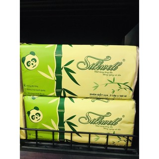 Khăn giấy lụa Silkwell 3 lớp 160 tờ {giấy tre không tẩy}