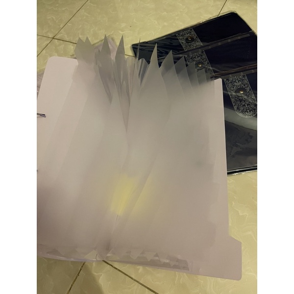 Túi đựng Tệp Tài liệu khổ A4 12 ngăn Kèm Ticker Bìa nhựa tiện lợi cho Hồ sơ ,Giấy tờ