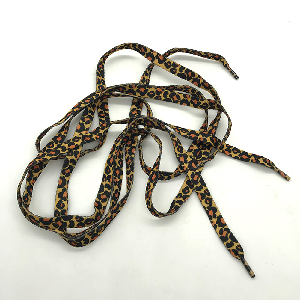 1pair Leopard Printed Polyester Shoelace Shoe Laces Casual Sports Shoelaces