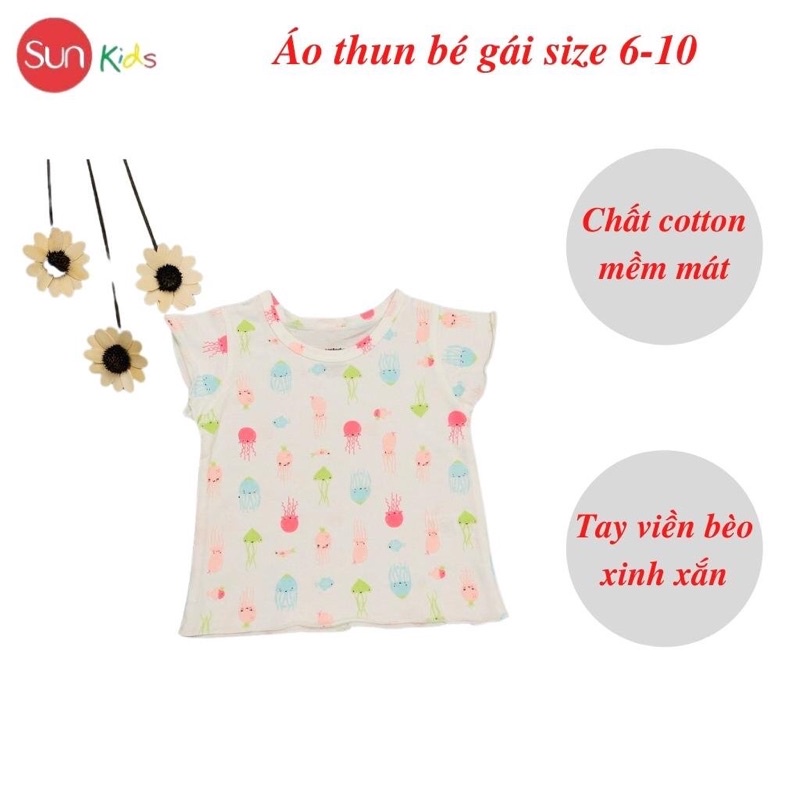 Áo thun cho bé gái, áo phông bé gái chất cotton mềm mát, size 6 - 10 tuổi - SUNKIDS1