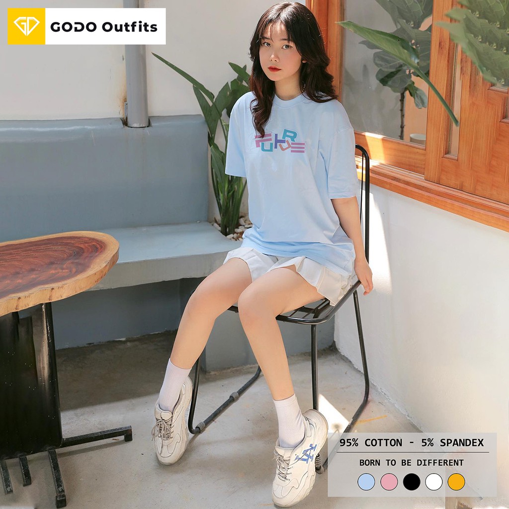 Áo Thun Tay Lỡ Nam Nữ Form Rộng GODO OUTFITS In Future UO ATO31 Unisex Cặp Đôi Hàn Quốc Outfit Big Size 100% Cotton