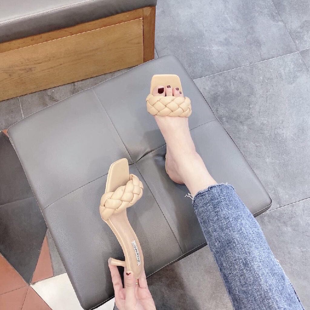 Dép / Guốc cao gót vặn thừng thời trang cao 7cm - s103