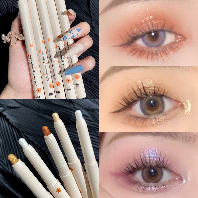 ⌂⌂ Eyes lying silkworm pen eyeshadow stick brighten coral peach rose golden eye makeup stick 【SHOPPINGGO】