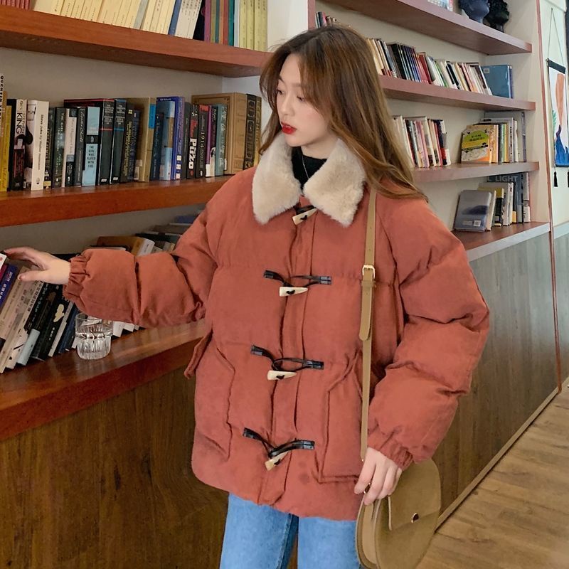 Áo khoác Cotton dáng rộng kiểu Nhật Hàn dễ thương thời trang mùa đông cho nữ