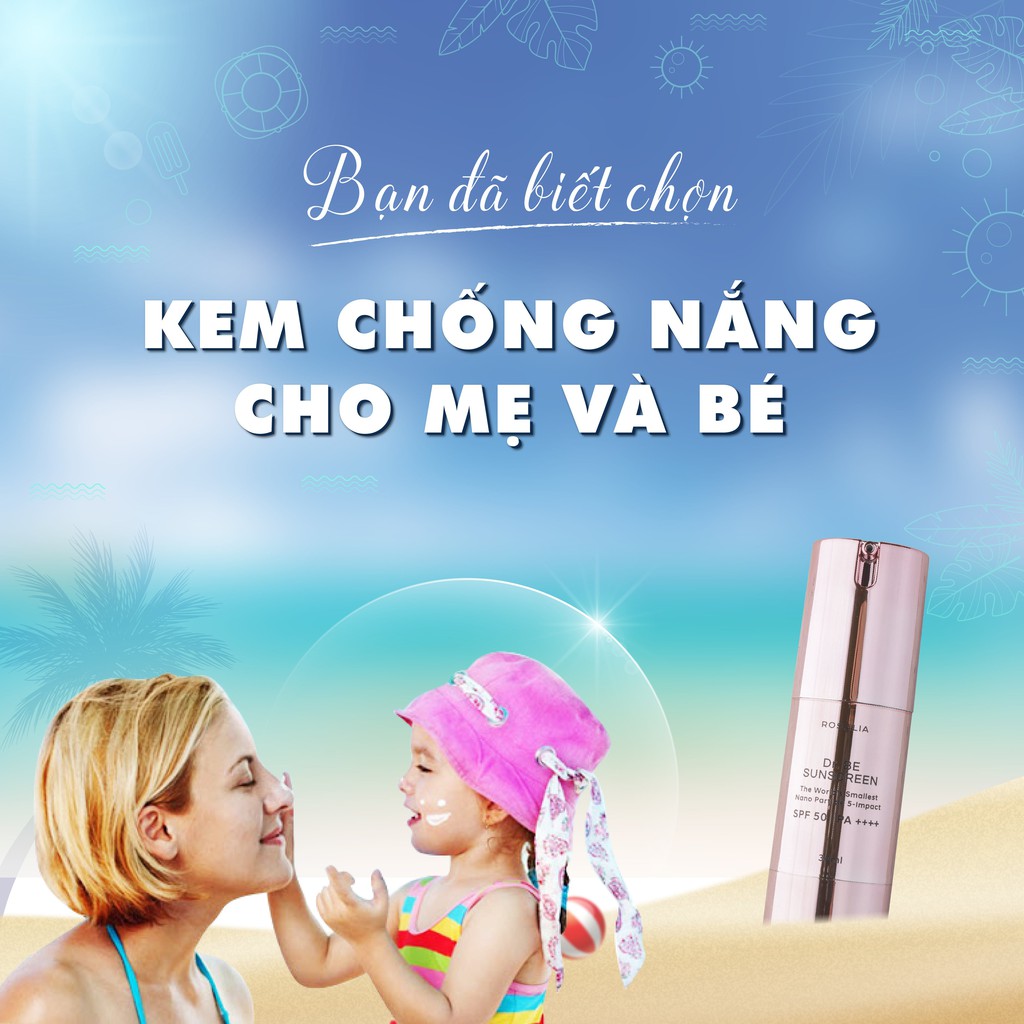 Kem Chống Nắng Vật Lý Phổ Rộng Dr Be Rosalia - Dùng được cho da mụn, da yếu, da nhạy cảm,...và trẻ em từ 6 tháng tuổi.