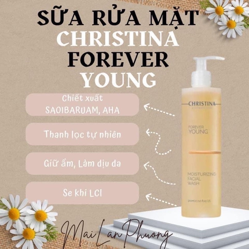 Sữa rửa mặt chống lão hoá Christina Forever Young Moisturizing Facial Wash 300ml