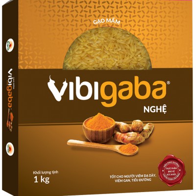 Gạo mầm nghệ Vibigaba hộp 1kg hạt ngọc trời