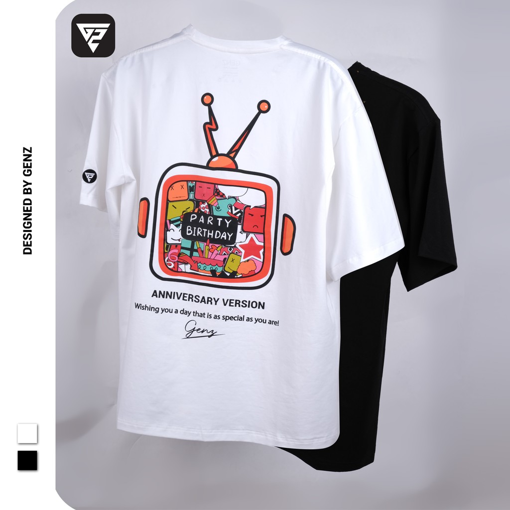 Áo thun tay lỡ GENZ phông unisex nam nữ cotton oversize form rộng TV Party BDay | BigBuy360 - bigbuy360.vn