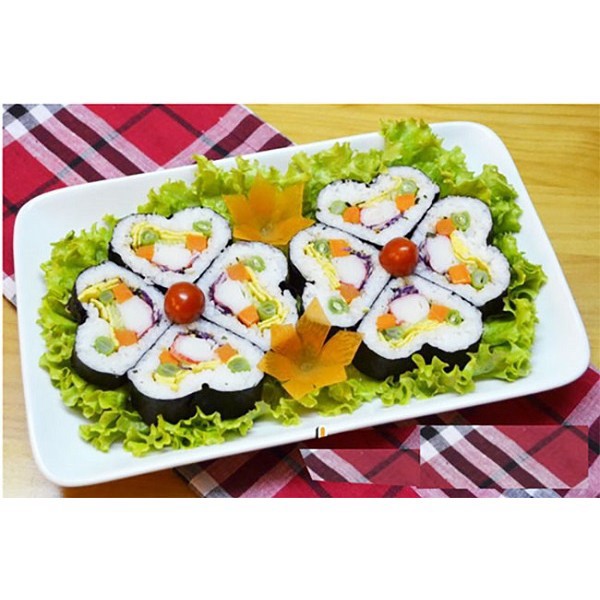 [An Toàn – Tiết Kiệm] [Chống dính] Khuôn làm sushi hình tim, Dụng cụ cơm cuộn rong biển cao cấp và an toàn, bền đẹp