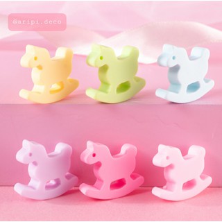Charm kẹo pastel ngựa gỗ B72/ Nguyên liệu làm slime resin trang trí