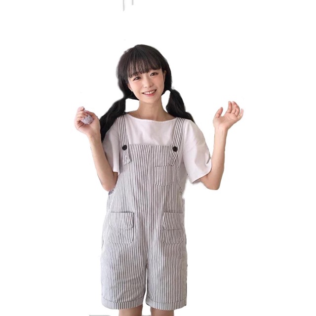 Quần yếm thô dáng ngắn phong cách Hàn Quốc | BigBuy360 - bigbuy360.vn