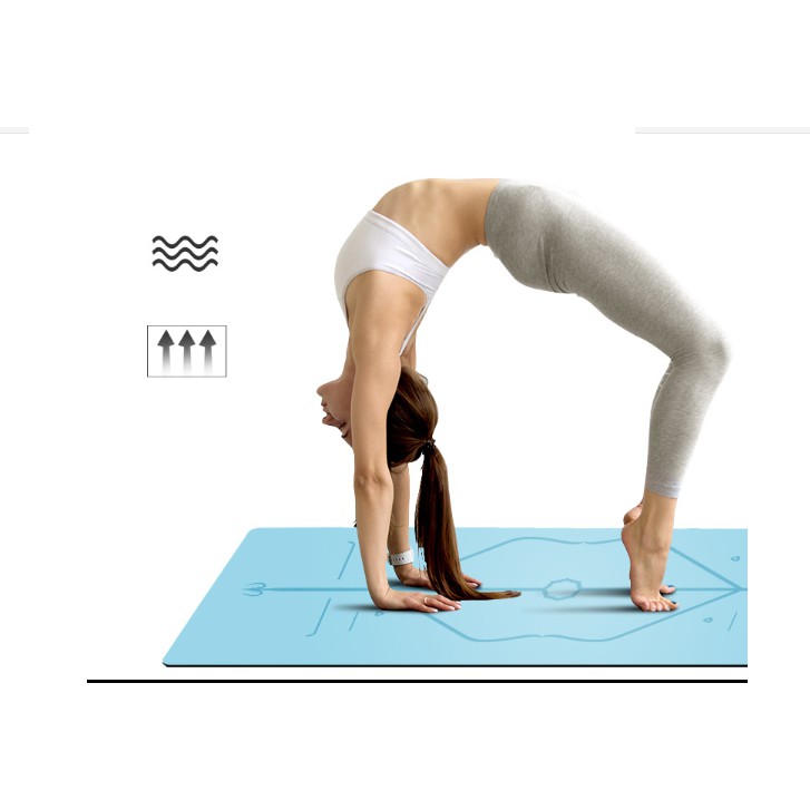 Thảm yoga định tuyến cao su PU(tặng túi đựng+dây buộc) dày 5mm