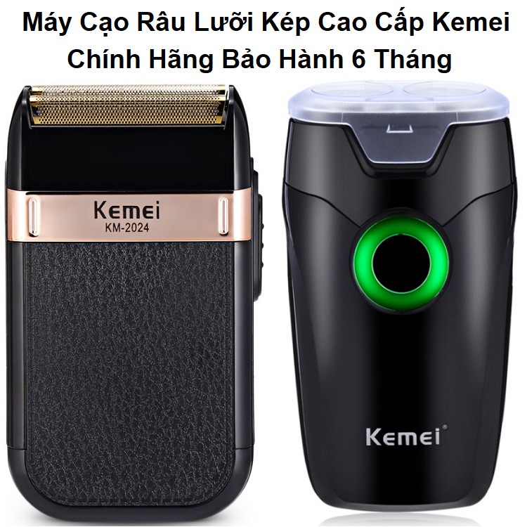 Máy Cạo Râu Lưỡi Kép Chính Hãng Kemei - Cạo Siêu Sát - Dụng Cụ Làm Đẹp Cho Phái Mạnh Không Thể Bỏ Qua - Bảo Hành 6 Tháng