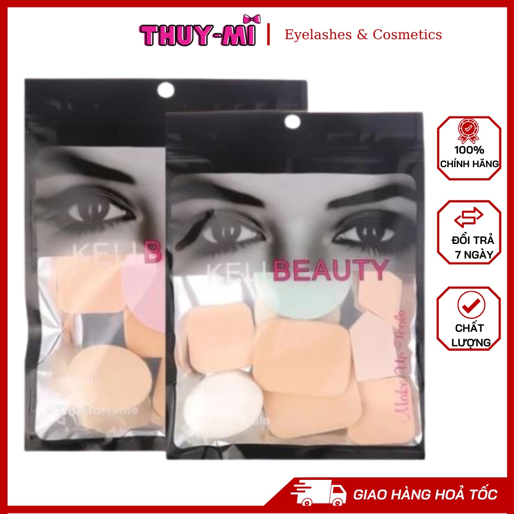 Set 9 Bông Mút Trang Điểm Keli