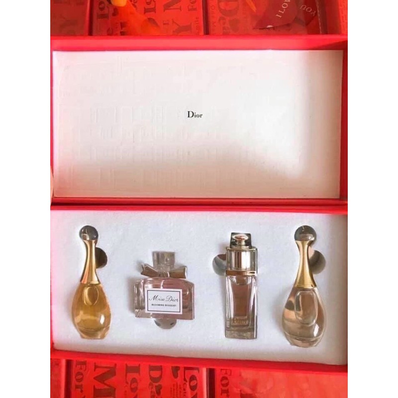 sét nước hoa dior mini 4 chai hộp màu đỏ
