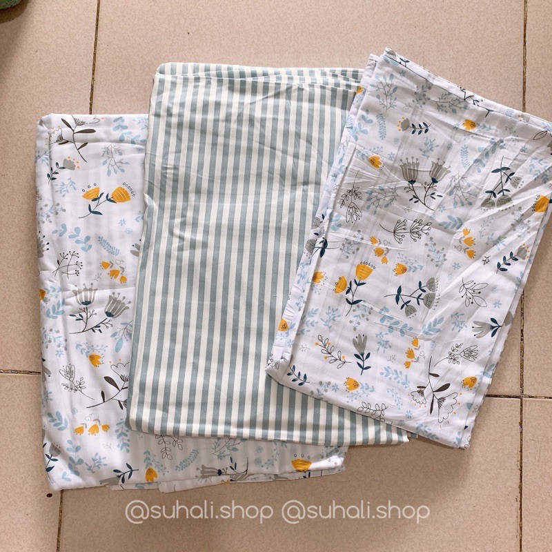 COTTON 100% HOA CỎ MAY - bộ vỏ chăn ga giường