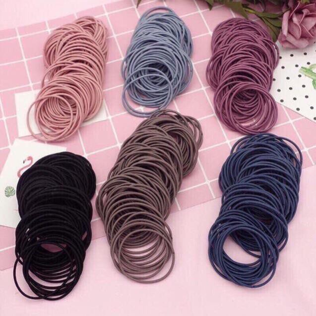 Sét 100 Chun Cột Tóc Túi Zip { Bán Sỉ }