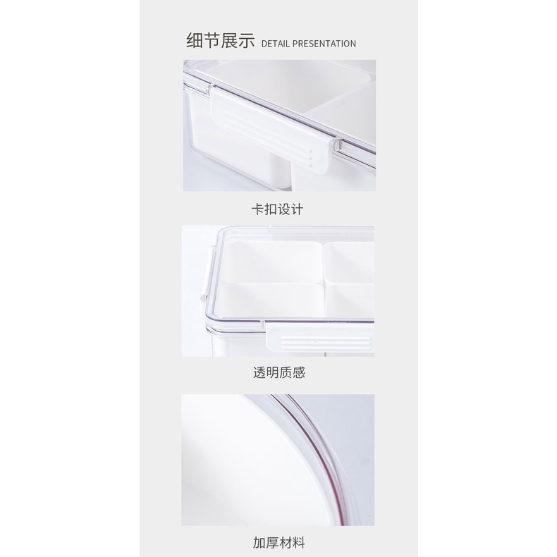 Hộp đựng giữ tươi bỏ tủ lạnh đa năng phong cách sang trọng với nắp trong suốt có khóa cho trái cây thức ăn nhanh