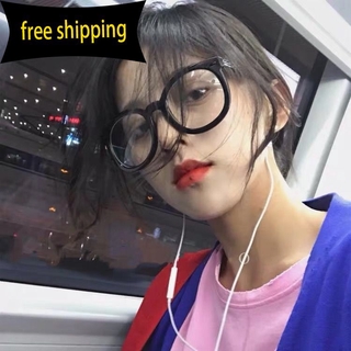 Ins and Korean style glasses Korean style Internet celebrity round frame glasses GM large thick frame black frame glasses female