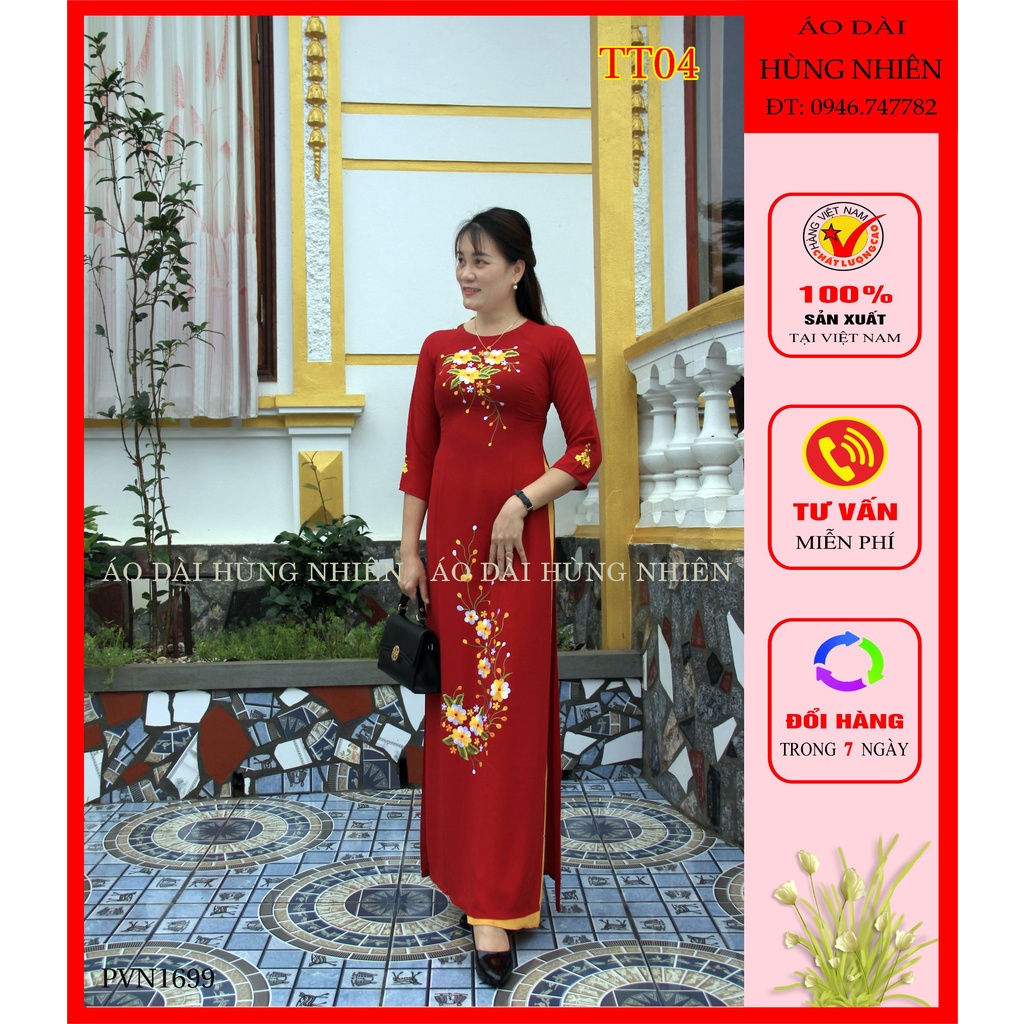TT04 - ÁO DÀI TRUNG NIÊN TẰM THÊU TINH TẾ