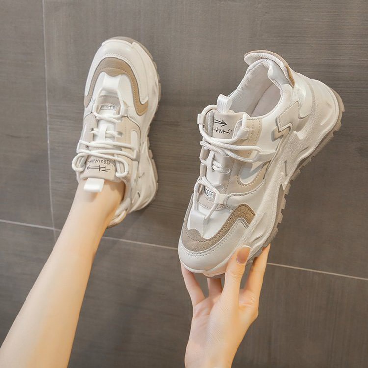 Giày MWC 0568 - Giày Thể Thao Nữ Cổ Thấp, Sneaker Da Đế Cao Năng Động Trendy