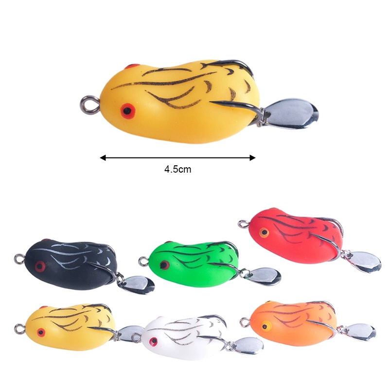 Mồi Câu Cá Giả 4.5cm/7g 5cm/12g  Mồi câu cá giả hình ếch Bằng Nhựa Cứng Có Móc Câu 0.5-1.5m mồi câu cá tầng nước trên.