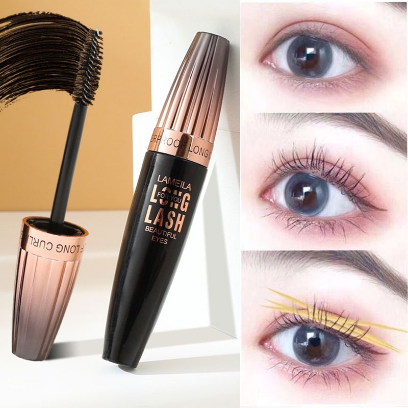 Mascara Phẩy 4 Sợi Chuốt Mi Cong Dài Màu Đen Nhanh Khô Tự Nhiên