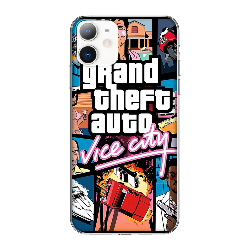 Ốp Điện Thoại Trong Suốt Họa Tiết Game Gta 5 Cho Iphone 11 Pro Xs Max Xr X 8 7 6s 6 Plus C60