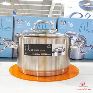 Nồi inox 304 Lock&Lock Neo Charming LCM3203 20cm đáy từ cao 12cm - Larva Store