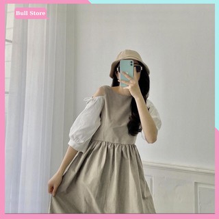 Váy Babydoll Đầm Tiểu Thư Dáng Dài đẹp dễ thương dáng xòe tay lỡ khoét vai Quảng Châu 65