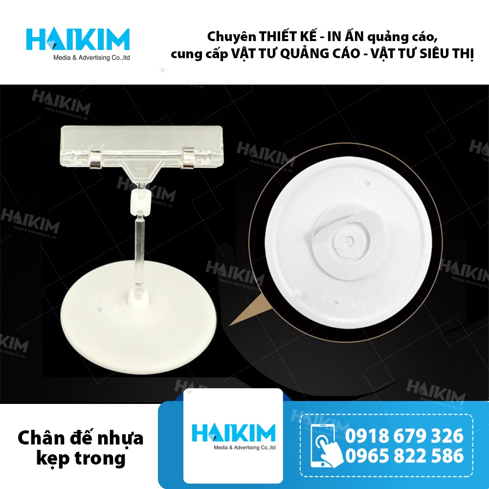 Chân đế nhựa , Kẹp để bàn, chân đế kẹp hình in, chân đế quảng cáo, wobbler để bàn - CDTQ02