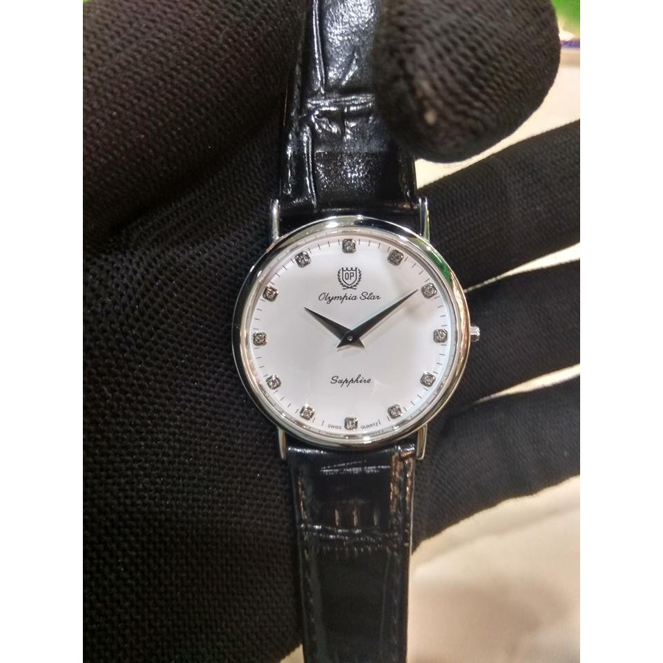 Đồng hồ nam dây da Olympia Star OPA58035 OPA58035MS-GL trắng