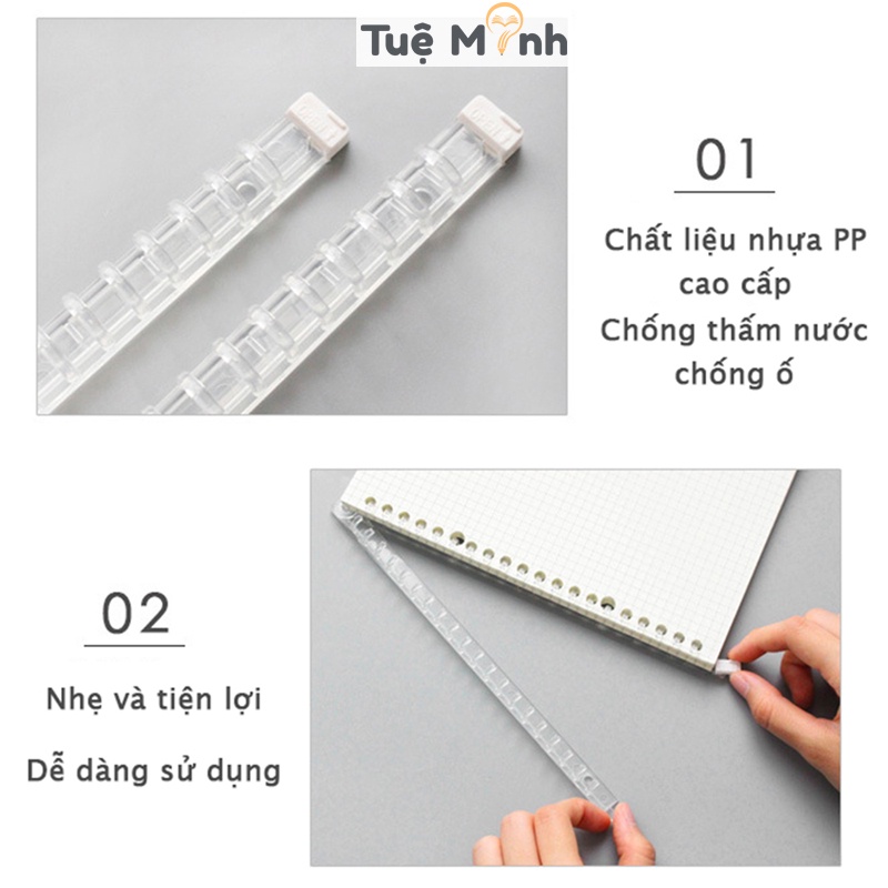 Thanh còng nhựa đóng gáy cứng B5 26 lỗ P13 gáy sổ còng binder refill giấy