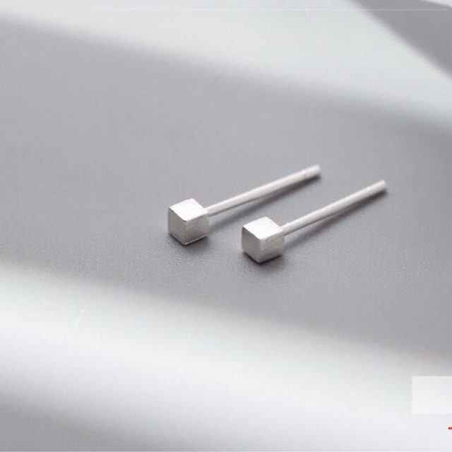 bông tai vuông bạc ta, bán giá gốc nấy tương tác