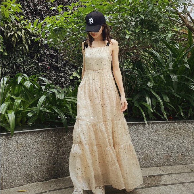 HALA Váy maxi quai nơ buộc