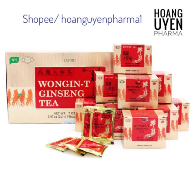 Trà sâm Hàn Quốc Wongin-T Ginseng Tea - Hộp 10 gói x 2gr