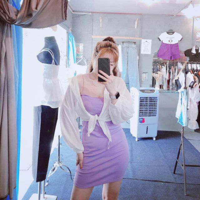 Áo sơ mi croptop cột eo vải vôn lụa đẹp.