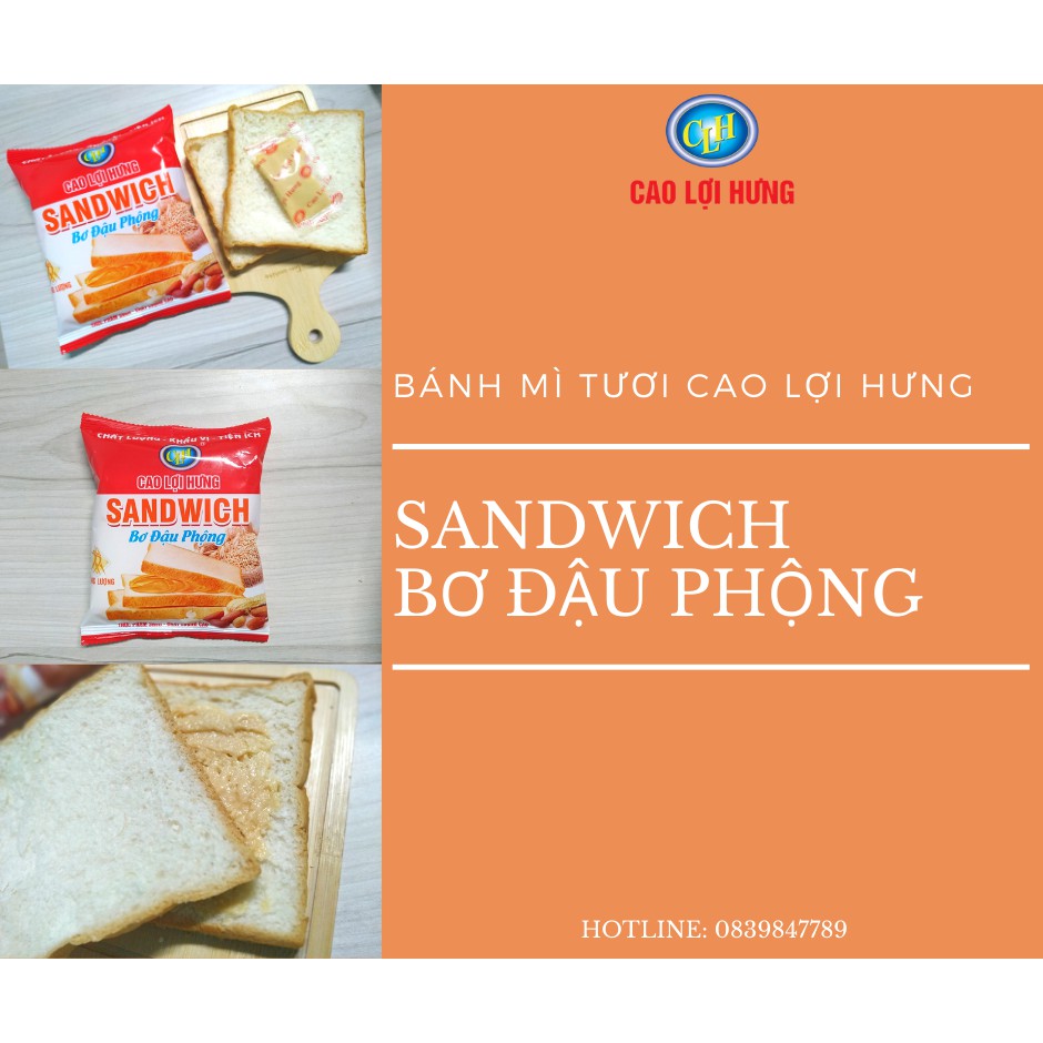 [20 cái] BÁNH MÌ SANDWICH KẸP BƠ ĐẬU PHỘNG